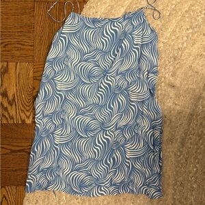 Reformation Blue and White Swirl Pattern Dress